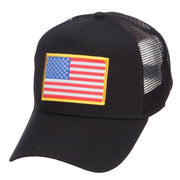 Gold American Flag Patched Mesh Cap