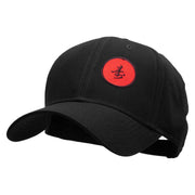 Round Chinese Emblem "Longevity" Patched Low Profile Cap - Black OSFM