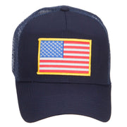 Gold American Flag Patched Mesh Cap