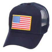 Gold American Flag Patched Mesh Cap