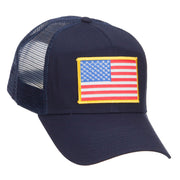 Gold American Flag Patched Mesh Cap