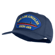 USS Los Angeles SSN 688 Blue Patched Solid Cotton Twill 5 Panel Prostyle Snap Cap - Navy OSFM