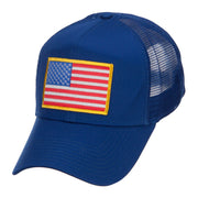 Gold American Flag Patched Mesh Cap