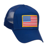 Gold American Flag Patched Mesh Cap