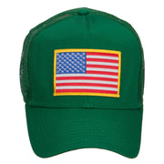 Gold American Flag Patched Mesh Cap