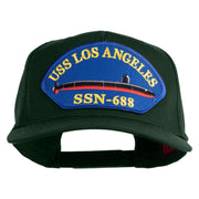 USS Los Angeles SSN 688 Blue Patched Solid Cotton Twill 5 Panel Prostyle Snap Cap - Dark Green OSFM