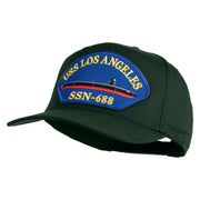 USS Los Angeles SSN 688 Blue Patched Solid Cotton Twill 5 Panel Prostyle Snap Cap - Dark Green OSFM