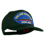 USS Los Angeles SSN 688 Blue Patched Solid Cotton Twill 5 Panel Prostyle Snap Cap - Dark Green OSFM