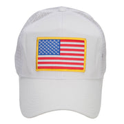 Gold American Flag Patched Mesh Cap