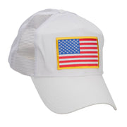 Gold American Flag Patched Mesh Cap