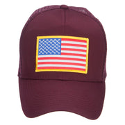 Gold American Flag Patched Mesh Cap