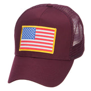 Gold American Flag Patched Mesh Cap