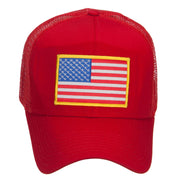 Gold American Flag Patched Mesh Cap