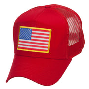 Gold American Flag Patched Mesh Cap