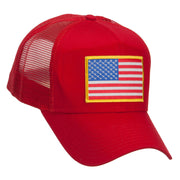 Gold American Flag Patched Mesh Cap