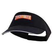 Sabertooth Embroidered Brushed Cotton Sandwich Visor - Black-White OSFM