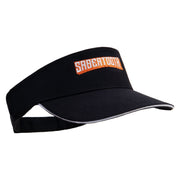 Sabertooth Embroidered Brushed Cotton Sandwich Visor - Black-White OSFM