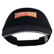 Sabertooth Embroidered Brushed Cotton Sandwich Visor - Black-White OSFM