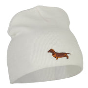 Dachshund Dog Embroidered Knitted Short Beanie