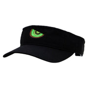 Sweet Fresh Kiwi Embroidered Pro Style Cotton Twill Washed Visor - Black OSFM