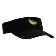 Sweet Fresh Kiwi Embroidered Pro Style Cotton Twill Washed Visor - Black OSFM