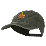 Idaho State Map Embroidered Washed Cotton Cap