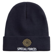 Special Force Embroidered 12 Inch Long Knitted Beanie - Black OSFM