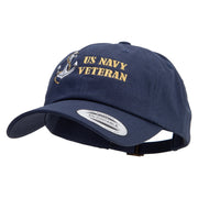 Anchor Navy Veteran Embroidered Unstructured Low Profile 6 panel Cotton Cap - Navy OSFM