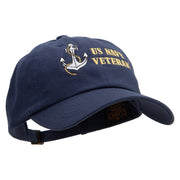 Anchor Navy Veteran Embroidered Unstructured Low Profile 6 panel Cotton Cap - Navy OSFM