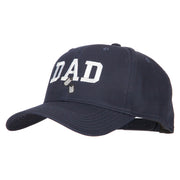Dad with Military Dog Tags Embroidered Solid Cotton Pro Style Cap