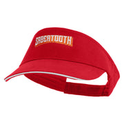 Sabertooth Embroidered Brushed Cotton Sandwich Visor - Red-White OSFM