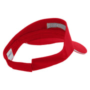 Sabertooth Embroidered Brushed Cotton Sandwich Visor - Red-White OSFM