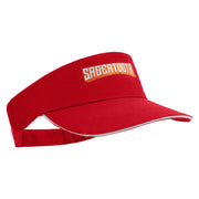 Sabertooth Embroidered Brushed Cotton Sandwich Visor - Red-White OSFM