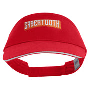 Sabertooth Embroidered Brushed Cotton Sandwich Visor - Red-White OSFM