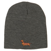 Dachshund Dog Embroidered Knitted Short Beanie