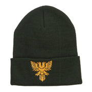 Double Headed Eagle Embroidered Long Beanie