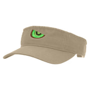 Sweet Fresh Kiwi Embroidered Pro Style Cotton Twill Washed Visor - Khaki OSFM