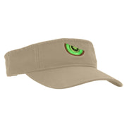 Sweet Fresh Kiwi Embroidered Pro Style Cotton Twill Washed Visor - Khaki OSFM