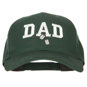 Dad with Military Dog Tags Embroidered Solid Cotton Pro Style Cap