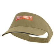 Sabertooth Embroidered Brushed Cotton Sandwich Visor - Khaki-Black OSFM