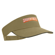 Sabertooth Embroidered Brushed Cotton Sandwich Visor - Khaki-Black OSFM