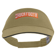 Sabertooth Embroidered Brushed Cotton Sandwich Visor - Khaki-Black OSFM