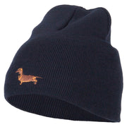 Dachshund Dog Embroidered Knitted Short Beanie