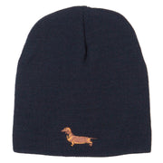 Dachshund Dog Embroidered Knitted Short Beanie