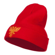 Double Headed Eagle Embroidered Long Beanie