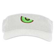 Sweet Fresh Kiwi Embroidered Pro Style Cotton Twill Washed Visor - White OSFM