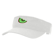 Sweet Fresh Kiwi Embroidered Pro Style Cotton Twill Washed Visor - White OSFM