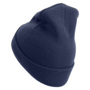 Special Force Embroidered 12 Inch Long Knitted Beanie - Navy OSFM