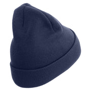 Special Force Embroidered 12 Inch Long Knitted Beanie - Navy OSFM