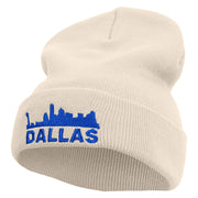 Dallas City Skyline Embroidered 12 Inch Long Knitted Beanie - Birch OSFM